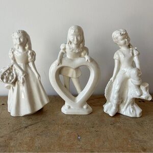 Set of 1950s ceramic girls decor figurines